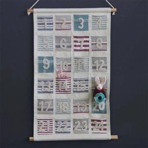 Terrain Christmas Advent Calendar Wall Hanging Cotton Stripe
